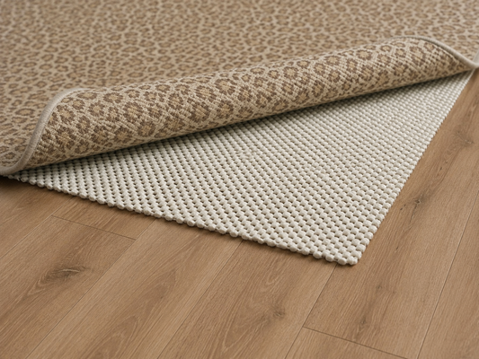 natural rubber non slip rug pad on hardwood